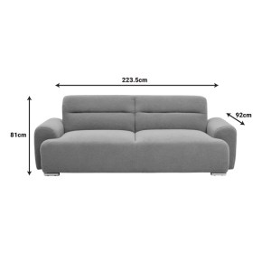 pak-074-000054-6 KΑΝΑΠΕΣ-ΚΡΕΒΑΤΙ ΤΡΙΘΕΣΙΟΣ HARMONIOUS PAKOWORLD ΜΠΟΥΚΛΕ ΛΑΔΙ 223.5X92X81ΕΚ