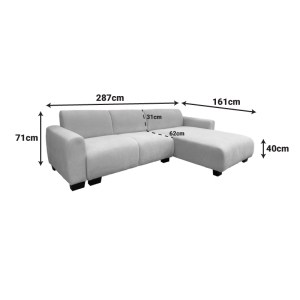 pak-074-000062-4 ΓΩΝΙΑΚΟΣ ΑΝΑΣΤΡΕΨΙΜΟΣ ΚΑΝΑΠΕΣ ERROS PAKOWORLD ΥΦΑΣΜΑ ΜΠΕΖ 287X161X71ΕΚ