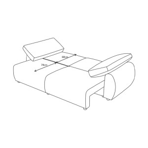 pak-074-000064-6 KΑΝΑΠΕΣ-ΚΡΕΒΑΤΙ ΤΡΙΘΕΣΙΟΣ HUNGIE PAKOWORLD ΥΦΑΣΜΑ ΜΠΕΖ 250X92X89ΕΚ