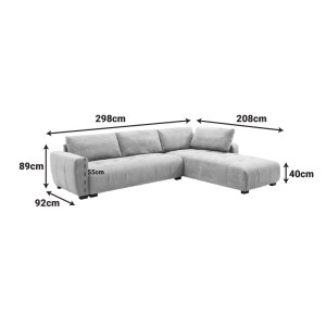 pak-074-000065-5 ΓΩΝΙΑΚΟΣ ΚΑΝΑΠΕΣ GIANCO PAKOWORLD ΑΝΑΣΤΡΕΨΙΜΟΣ ΥΦΑΣΜΑ ΜΠΕΖ 298X208X85ΕΚ