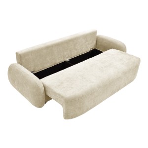 pak-074-000074-3 ΚΑΝΑΠΕΣ-ΚΡΕΒΑΤΙ ΤΡΙΘΕΣΙΟΣ SERENO PAKOWORLD ΥΦΑΣΜΑ ΜΠΕΖ 233X91X82ΕΚ