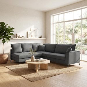 pak-074-000098 ΓΩΝΙΑΚΟΣ ΚΑΝΑΠΕΣ ALMY PAKOWORLD ΑΝΑΣΤΡΕΨΙΜΟΣ ΑΝΘΡΑΚΙ ΥΦΑΣΜΑ 271X219X91ΕΚ