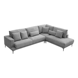 pak-074-000101-2 ΓΩΝΙΑΚΟΣ ΚΑΝΑΠΕΣ MALIVA PAKOWORLD ΑΡΙΣΤΕΡΗ ΓΩΝΙΑ ΓΚΡΙ ΥΦΑΣΜΑ 280X210X100ΕΚ