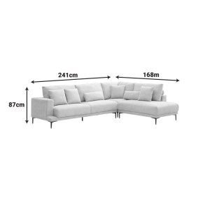 pak-074-000101-6 ΓΩΝΙΑΚΟΣ ΚΑΝΑΠΕΣ MALIVA PAKOWORLD ΑΡΙΣΤΕΡΗ ΓΩΝΙΑ ΓΚΡΙ ΥΦΑΣΜΑ 280X210X100ΕΚ