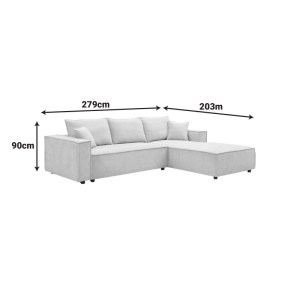 pak-074-000113-6 ΓΩΝΙΑΚΟΣ ΚΑΝΑΠΕΣ MADEN PAKOWORLD ΑΡΙΣΤΕΡΗ ΓΩΝΙΑ ΓΚΡΙ ΥΦΑΣΜΑ 279X203X90ΕΚ