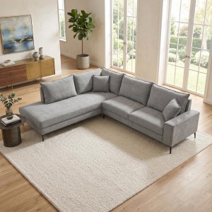 pak-074-000115 ΓΩΝΙΑΚΟΣ ΚΑΝΑΠΕΣ ZENQUA PAKOWORLD ΔΕΞΙΑ ΓΩΝΙΑ ΓΚΡΙ ΥΦΑΣΜΑ 291X233X90ΕΚ