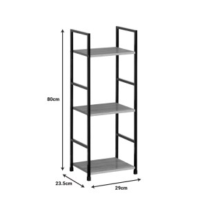 pak-085-000019-4 ΒΙΒΛΙΟΘΗΚΗ-ΡΑΦΙΕΡΑ BITOK PAKOWORLD ΦΥΣΙΚΟ-ΜΑΥΡΟ ΜΕΤΑΛΛΟ 29X23.5X80ΕΚ
