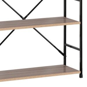 pak-085-000021-3 ΒΙΒΛΙΟΘΗΚΗ-ΡΑΦΙΕΡΑ MANLO PAKOWORLD ΦΥΣΙΚΟ-ΜΑΥΡΟ ΜΕΤΑΛΛΟ 58.6X23.5X80ΕΚ