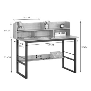 pak-085-000032-5 ΓΡΑΦΕΙΟ ΕΡΓΑΣΙΑΣ BIURO PAKOWORLD OAK- ΜΑΥΡΟ ΜΕΤΑΛΛΟ 120X60X103ΕΚ