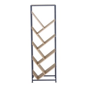 pak-085-000034-1 ΒΙΒΛΙΟΘΗΚΗ ORUNTA PAKOWORLD OAK- ΜΑΥΡΟ ΜΕΤΑΛΛΟ 40X26.5X125ΕΚ