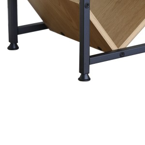 pak-085-000034-3 ΒΙΒΛΙΟΘΗΚΗ ORUNTA PAKOWORLD OAK- ΜΑΥΡΟ ΜΕΤΑΛΛΟ 40X26.5X125ΕΚ