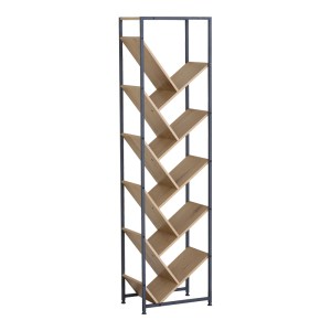 pak-085-000035 ΒΙΒΛΙΟΘΗΚΗ ORUNTA PAKOWORLD OAK- ΜΑΥΡΟ ΜΕΤΑΛΛΟ 40X26.5X150ΕΚ