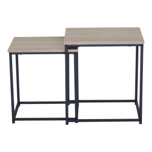 pak-085-000036-1 ΤΡΑΠΕΖΙΑ ΣΑΛΟΝΙΟΥ MASUTA PAKOWORLD 2ΤΕΜ. MDF ΜΑΥΡΟ ΜΕ ΕΦΕ ΜΑΡΜΑΡΟΥ- ΜΑΥΡΟ ΜΕΤΑΛΛΟ