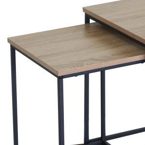 pak-085-000036-2 ΤΡΑΠΕΖΙΑ ΣΑΛΟΝΙΟΥ MASUTA PAKOWORLD 2ΤΕΜ. MDF ΜΑΥΡΟ ΜΕ ΕΦΕ ΜΑΡΜΑΡΟΥ- ΜΑΥΡΟ ΜΕΤΑΛΛΟ