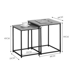 pak-085-000036-4 ΤΡΑΠΕΖΙΑ ΣΑΛΟΝΙΟΥ MASUTA PAKOWORLD 2ΤΕΜ. MDF ΜΑΥΡΟ ΜΕ ΕΦΕ ΜΑΡΜΑΡΟΥ- ΜΑΥΡΟ ΜΕΤΑΛΛΟ