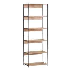 pak-085-000040 ΒΙΒΛΙΟΘΗΚΗ KALIANO PAKOWORLD OAK-ΜΑΥΡΟ ΜΕΤΑΛΛΟ 59.5X35X176.5ΕΚ