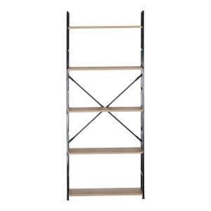 pak-085-000041-2 ΒΙΒΛΙΟΘΗΚΗ MANLO PAKOWORLD OAK ΜΕ ΜΑΥΡΟ ΜΕΤΑΛΛΟ 58.6X23.5X144ΕΚ