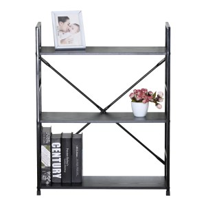 pak-085-000045-2 ΒΙΒΛΙΟΘΗΚΗ-ΡΑΦΙΕΡΑ MANLO PAKOWORLD ΜΑΥΡΟ ΜΕΤΑΛΛΟ 58.6X23.5X80ΕΚ