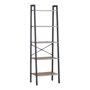 pak-085-000047-1 ΒΙΒΛΙΟΘΗΚΗ JEBIA PAKOWORLD OAK ΜΕ ΜΑΥΡΟ ΜΕΤΑΛΛΟ 56X37X172.2ΕΚ