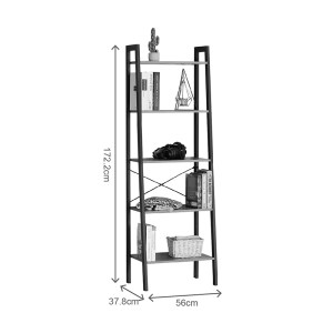 pak-085-000047-3 ΒΙΒΛΙΟΘΗΚΗ JEBIA PAKOWORLD OAK ΜΕ ΜΑΥΡΟ ΜΕΤΑΛΛΟ 56X37X172.2ΕΚ
