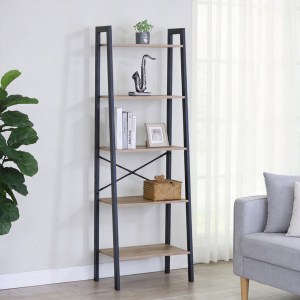 pak-085-000047 ΒΙΒΛΙΟΘΗΚΗ JEBIA PAKOWORLD OAK ΜΕ ΜΑΥΡΟ ΜΕΤΑΛΛΟ 56X37X172.2ΕΚ