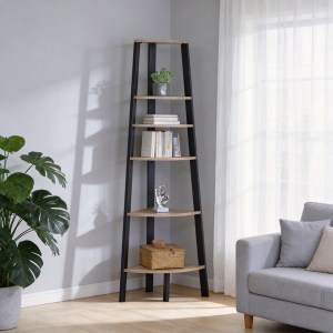 pak-085-000048 ΓΩΝΙΑΚΗ ΒΙΒΛΙΟΘΗΚΗ ARVIA PAKOWORLD OAK ΜΕ ΜΑΥΡΟ ΜΕΤΑΛΛΟ 53.4X37.8X160.3ΕΚ