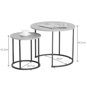 pak-085-000050-3 ΤΡΑΠΕΖΙΑ ΣΑΛΟΝΙΟΥ PELANDA PAKOWORLD ΣΕΤ 2ΤΕΜ OAK ΜΕ ΜΑΥΡΟ ΜΕΤΑΛΛΟ