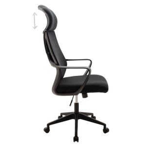 pak-090-000004-2 ΚΑΡΕΚΛΑ ΓΡΑΦΕΙΟΥ ΔΙΕΥΘΥΝΤΗ DOLPHIN ΜΕ ΥΦΑΣΜΑ MESH ΧΡΩΜΑ ΜΑΥΡΟ