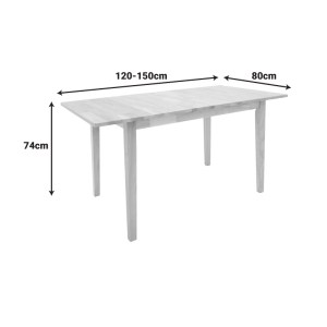 pak-091-000024-5 TΡΑΠΕΖΙ ΕΠΕΚΤΕΙΝΟΜΕΝΟ COUNTRY PAKOWORLD RUBBERWOOD ΣΕ ΦΥΣΙΚΗ ΑΠΟΧΡΩΣΗ 120-150X80X74ΕΚ