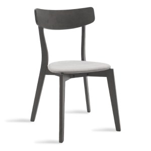 pak-097-000012 ΚΑΡΕΚΛΑ TOTO PAKOWORLD ΜΑΣΙΦ ΞΥΛΟ RUBBER WOOD ΧΡΩΜΑ RUSTIC GREY ΜΕ ΓΚΡΙ ΥΦΑΣΜΑ
