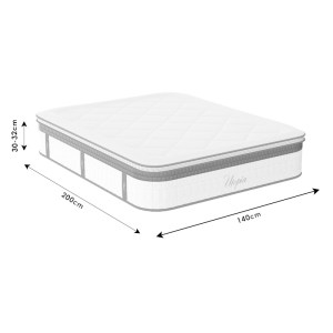 pak-100-000026-5 ΣΤΡΩΜΑ UTOPIA PAKOWORLD POCKET SPRING ΜΕ ΑΝΩΣΤΡΩΜΑ ALOE VERA 30-32CM 140X200ΕΚ