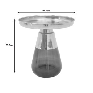 pak-101-000104-5 ΒΟΗΘΗΤΙΚΟ ΤΡΑΠΕΖΙ KUNLO INART ΧΡΥΣΟ ΧΡΩΜΙΟ-ΜΑΥΡΟ ΓΥΑΛΙ Φ50X53.5ΕΚ