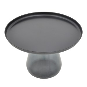 pak-101-000105-1 ΒΟΗΘΗΤΙΚΟ ΤΡΑΠΕΖΙ LAFO INART ΜΑΥΡΟ ΜΕΤΑΛΛΟ-ΜΑΥΡΟ ΓΥΑΛΙ Φ60X42ΕΚ