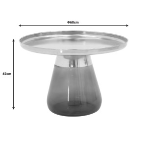 pak-101-000106-4 ΒΟΗΘΗΤΙΚΟ ΤΡΑΠΕΖΙ KUNLO INART ΧΡΥΣΟ ΧΡΩΜΙΟ-ΜΑΥΡΟ ΓΥΑΛΙ Φ60X42ΕΚ