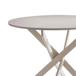 pak-101-000114-1 ΤΡΑΠΕΖΙ DAMMERO PAKOWORLD MDF ΚΡΕΜ ΑΠΟΧΡΩΣΗ ΜΕ ΠΟΔΙ ΚΡΕΜ ΜΕΤΑΛΛΟ Φ100X75ΕΚ