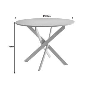 pak-101-000114-3 ΤΡΑΠΕΖΙ DAMMERO PAKOWORLD MDF ΚΡΕΜ ΑΠΟΧΡΩΣΗ ΜΕ ΠΟΔΙ ΚΡΕΜ ΜΕΤΑΛΛΟ Φ100X75ΕΚ