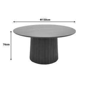 pak-113-000052-4 ΤΡΑΠΕΖΙ CANICULE PAKOWORLD ΜΑΣΙΦ ΞΥΛΟ ΑΚΑΚΙΑΣ ΣΕ ΜΑΥΡΗ ΑΠΟΧΡΩΣΗ Φ150X75ΕΚ