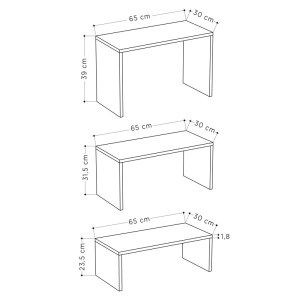 pak-119-001239-5 ΤΡΑΠΕΖΙΑ ΣΑΛΟΝΙΟΥ KANTAR PAKOWORLD ΣΕΤ 3ΤΕΜ ΣΕ ΦΥΣΙΚΗ ΑΠΟΧΡΩΣΗ 65X30X39ΕΚ