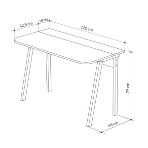 pak-119-001249-3 ΓΡΑΦΕΙΟ MALIA PAKOWORLD ΣΕ ΛΕΥΚΗ-ΦΥΣΙΚΗ ΑΠΟΧΡΩΣΗ 120X60.5X75ΕΚ