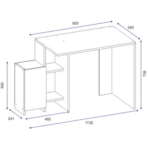 pak-120-000023-4 ΓΡΑΦΕΙΟ ΜΕ ΡΑΦΙΕΡΑ KELY PAKOWORLD ΧΡΩΜΑ ΛΕΥΚΟ-ΦΥΣΙΚΟ 113X55X74ΕΚ