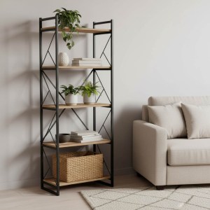 pak-120-000330-1 ΒΙΒΛΙΟΘΗΚΗ BAKER PAKOWORLD ΚΑΡΥΔΙ-ΜΑΥΡΟ 66X34X180ΕΚ