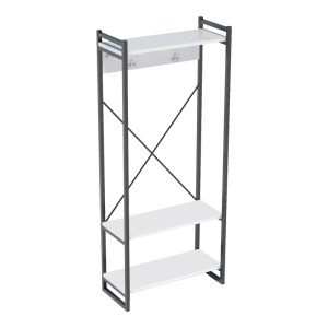 pak-120-000469 ΕΠΙΠΛΟ ΕΙΣΟΔΟΥ ΜΕ ΚΡΕΜΑΣΤΡΑ BAKER PAKOWORLD ΜΑΥΡΟ ΜΕΤΑΛΛΟ ΚΑΙ ΜΕΛΑΜΙΝΗ ΣΕ ΛΕΥΚΗ ΑΠΟΧΡΩΣΗ 90X34X180ΕΚ