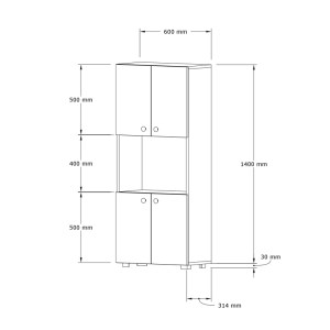 pak-120-000479-2 ΝΤΟΥΛΑΠΑ ΚΟΥΖΙΝΑΣ GUZEL PAKOWORLD ΣΕ SONOMA ΑΠΟΧΡΩΣΗ 60X31.4X140ΕΚ
