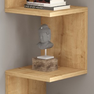 pak-120-000561-2 ΡΑΦΙΕΡΑ ΓΩΝΙΑΚΗ ΤΟΙΧΟΥ INSTA PAKOWORLD ΣΕ OAK ΑΠΟΧΡΩΣΗ 25X25X105,5ΕΚ