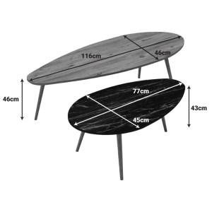 pak-120-000623-3 ΤΡΑΠΕΖΙΑ ΣΑΛΟΝΙΟΥ MONTY PAKOWORLD 2 ΤΕΜ ΣΕ ΦΥΣΙΚΗ-ΜΑΥΡΟΥ ΜΑΡΜΑΡΟΥ ΑΠΟΧΡΩΣΗ