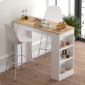 pak-120-000625-1 ΤΡΑΠΕΖΙ ΜΠΑΡ RIFF PAKOWORLD ΛΕΥΚΟ-SONOMA 120X50X100ΕΚ