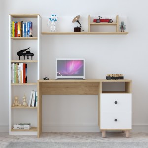 pak-120-000627-2 ΣΥΝΘΕΣΗ ΓΡΑΦΕΙΟΥ KONTOR PAKOWORLD SONOMA-ΛΕΥΚΟ 160X50X162ΕΚ