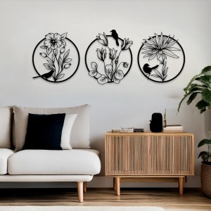 pak-120-000659-1 ΔΙΑΚΟΣΜΗΤΙΚΟ ΤΟΙΧΟΥ RENKA PAKOOWORLD ΣΕΤ 3ΤΕΜ ΜΑΥΡΟ ΜΕΤΑΛΛΙΚΟ Φ30X1,5ΕΚ