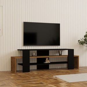 pak-120-000679 ΕΠΙΠΛΟ ΤΗΛΕΟΡΑΣΗΣ LENOUR PAKOWORLD SONOMA ΜΕ ΜΑΥΡΟ 150X35X45ΕΚ