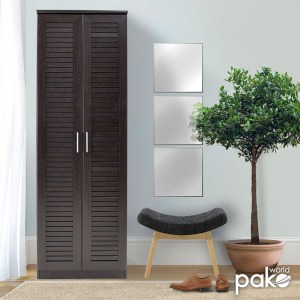 pak-123-000006-1 ΠΑΠΟΥΤΣΟΘΗΚΗ-ΝΤΟΥΛΑΠΑ SANTE PAKOWORLD 21 ΖΕΥΓΩΝ ΧΡΩΜΑ WENGE 60X37X183ΕΚ